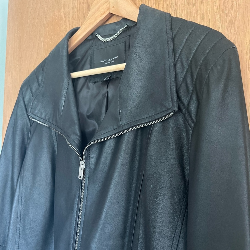 Marc New York Classic Black Faux Leather Jacket size 1X - Picture 2 of 8